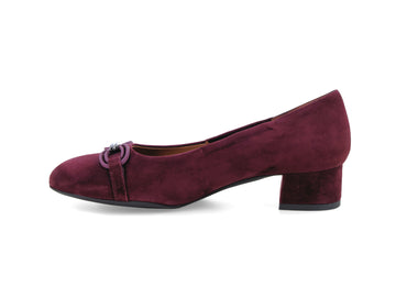 Melluso Women's Pumps in Burgundy Suede with Block Heel