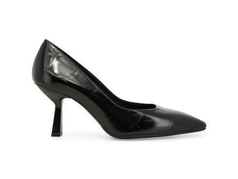 Melluso Décolleté Nera in Pelle Stampa Cocco con Tacco Alto D5204-250879
