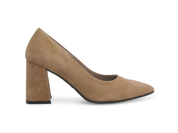 Melluso Scarpe Décolleté Made in Italy Tacco Largo Tomaia Camoscio  Beige D5185W-242615