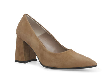 Melluso Pumps Shoes Made in Italy Wide Heel Suede Upper