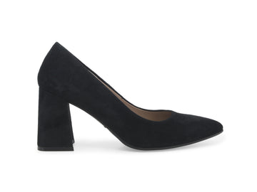 Melluso Décolleté Punta Sfilata Tacco Largo Tomaia Camoscio Nero D5185W-242617