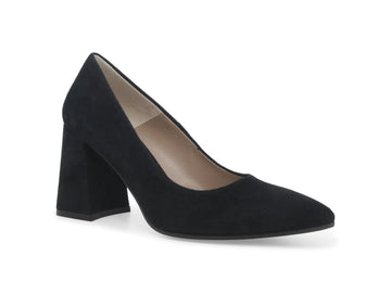 Melluso Pointed Toe Pumps Wide Heel Suede Upper