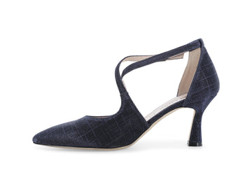 Melluso Décolleté Tessuto Blu - Dettaglio laterale E1631Q-257385