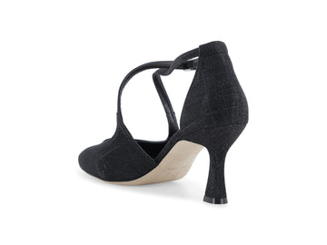 Melluso Décolleté Tessuto Nero - Dettaglio tacco E1631Q-257679