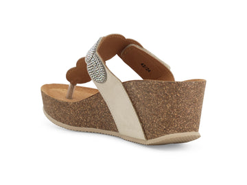 Melluso Infradito Tessuto Beige - Dettaglio tacco 018153Q-259570