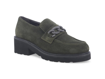 Melluso Winter Loafers with Chain Suede Leather Upper