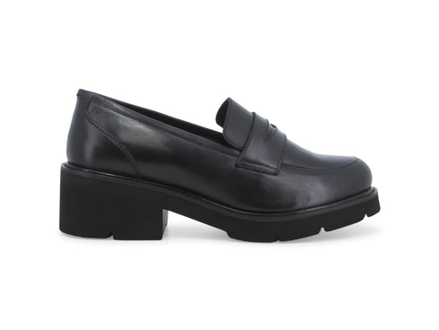 Mocassini Donna Melluso Suola Carrarmato Comfort Assoluto Pelle Nera 034327-238290