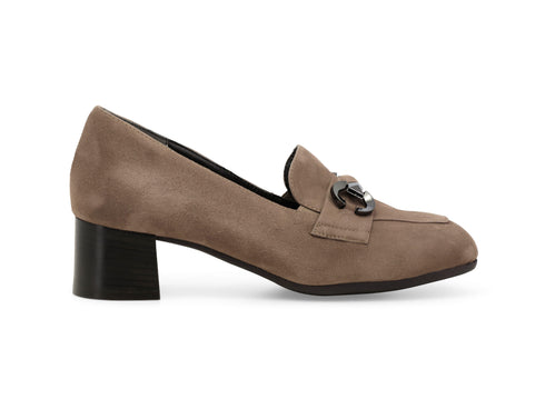 Melluso Mocassino Donna Beige in Camoscio con Tacco e Accessorio X5354-252140