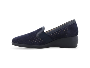 Melluso Mocassino Camoscio Blu - Dettaglio laterale R30618Q-260668