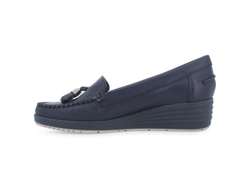 Melluso Mocassino Pelle Blu - Dettaglio laterale 01027Q-255301