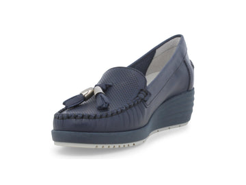 Melluso Mocassino Pelle Blu - Dettaglio punta 01027Q-255301