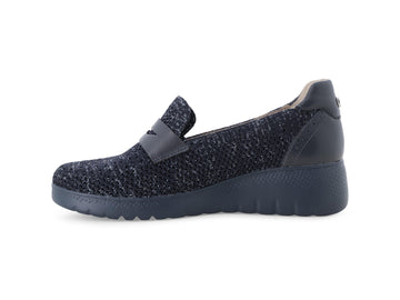 Melluso Mocassino Tessuto Blu - Dettaglio laterale K55478-256060