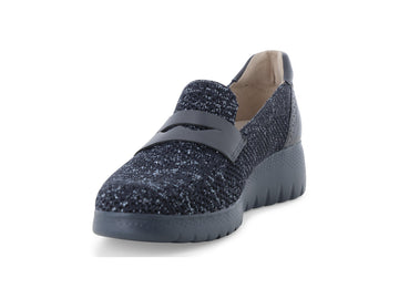 Melluso Mocassino Tessuto Blu - Dettaglio punta K55478-256060