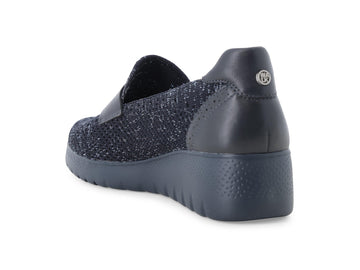 Melluso Mocassino Tessuto Blu - Dettaglio tacco K55478-256060