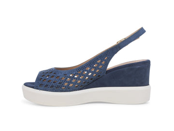 Melluso Sandalo Camoscio Blu - Dettaglio laterale R80555Q-259056