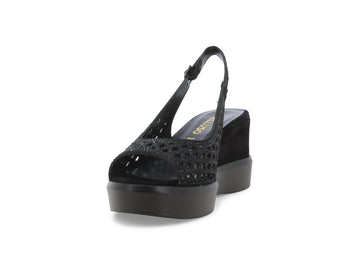 Melluso Sandalo Camoscio Nero - Dettaglio punta R80555Q-256321