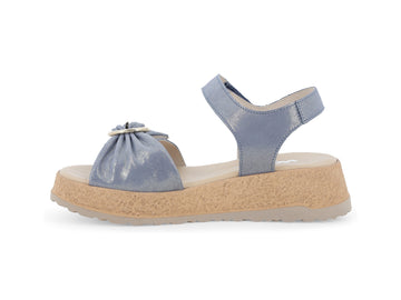 Melluso Sandalo Pelle Blu - Dettaglio laterale 019287-255910
