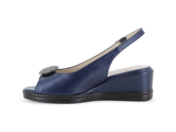 Melluso Sandalo Pelle Blu - Dettaglio laterale R80342Q-256294