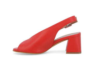 Melluso Sandalo Pelle Rosso - Dettaglio laterale N622Q-261011