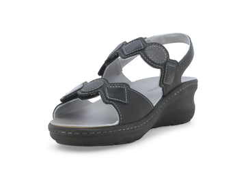 Melluso Sandalo Sintetico Nero - Dettaglio punta K95232Q-261101