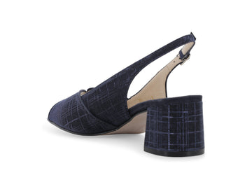 Melluso Sandalo Tessuto Blu - Dettaglio tacco S634Q-257229