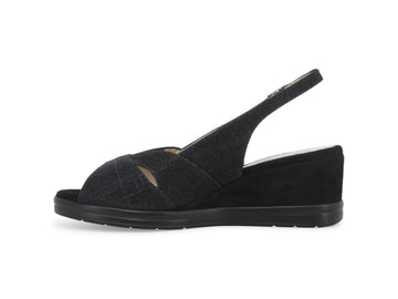 Melluso Sandalo Tessuto Nero - Dettaglio laterale R80339Q-256292