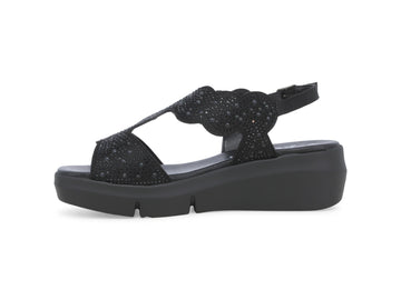 Melluso Sandalo Tessuto Nero - Dettaglio laterale R80440Q-259053