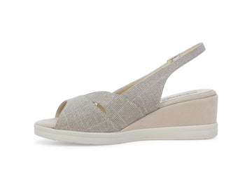 Melluso Sandalo Tessuto Oro - Dettaglio laterale R80339Q-257590