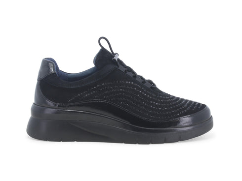 Melluso Scarpe Basse Donna Comfort Zeppa Tomaia Camoscio Nero K55408D-228103