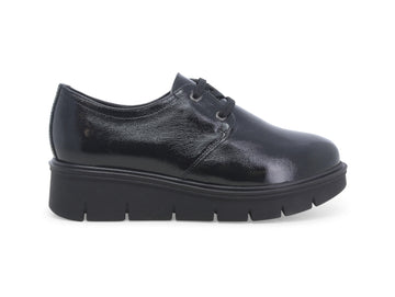 Melluso Donna Scarpe Stringate Invernali Zeppa Tomaia Vernice Nera K91711-227664