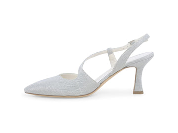 Melluso Slingback Tessuto Argento - Dettaglio laterale E1634Q-256992