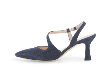Melluso Slingback Tessuto Blu - Dettaglio laterale E1634Q-256993