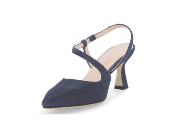 Melluso Slingback Tessuto Blu - Dettaglio punta E1634Q-256993