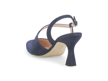 Melluso Slingback Tessuto Blu - Dettaglio tacco E1634Q-256993