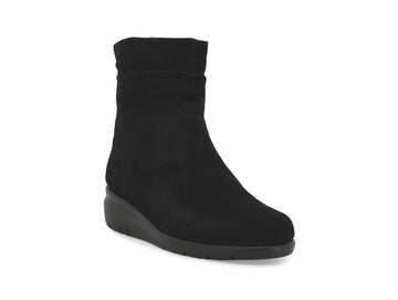Melluso Black Suede Comfort Ankle Boot with Soft Upper