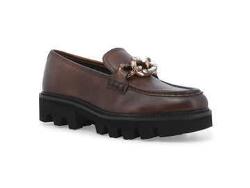 Melluso Women's Fashion LoafersTread Sole Leather Upper