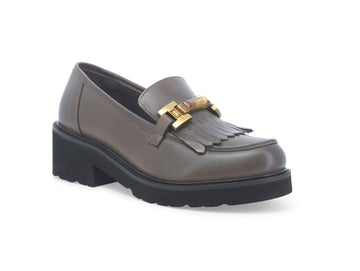 Melluso Women's Winter Loafers with Fringe Leather Upper