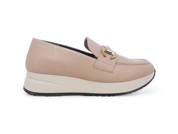 Mocassini Made in Italy Donna Casual Chic Tomaia Pelle Liscia Nude  R25077-238935