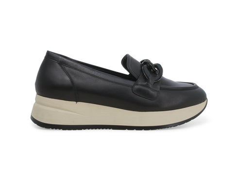 Melluso Loafers Fall Winter Chain Detail Leather Upper