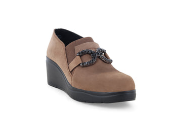 Calzature Melluso Donna comode: mocassini in camoscio beige K53018Q-262044