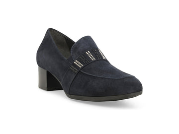 Calzature Melluso Donna eleganti: mocassini in camoscio blu X5320Q-265025