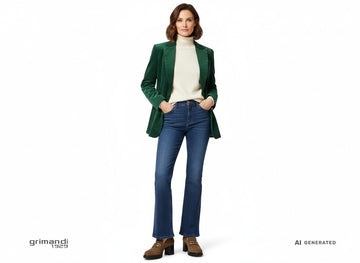 Melluso Mocassino Casual Marrone in Camoscio con Tacco Alto Outfit Stile - AI-Generated Model