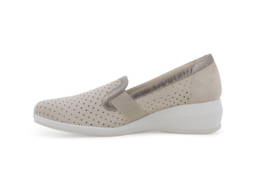 Melluso Mocassino Camoscio Beige - Dettaglio laterale R30618Q-260672