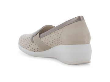 Melluso Mocassino Camoscio Beige - Dettaglio tacco R30618Q-260672