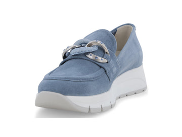 Melluso Mocassino Camoscio Blu - Dettaglio punta R20091-255815