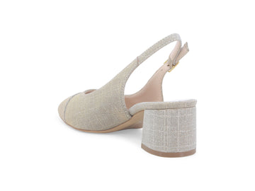 Melluso Décolleté Tessuto Oro - Dettaglio tacco E1301Q-257696