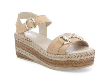 Melluso Braided Wedge Sandals with Horsebit Leather upper