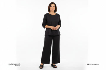 Melluso Zeppa Jacquard Nero - Palazzo Lino Nero Total Black - AI-Generated Model