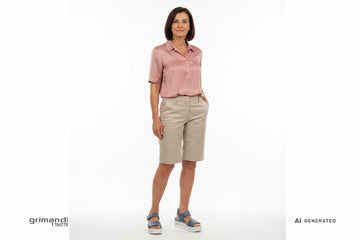 Melluso 019185Q Blu Avio - Bermuda Cotone Polo Seta Eleganza Urbana - AI-Generated Model