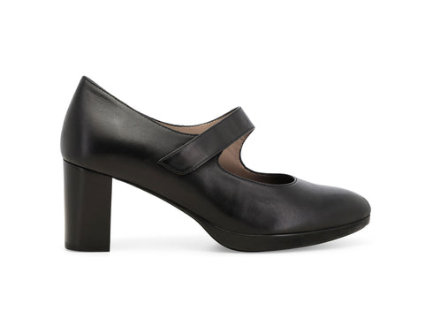 Melluso Décolleté Mary Jane Pelle Nera con Tacco Largo e Platform D5153-251824